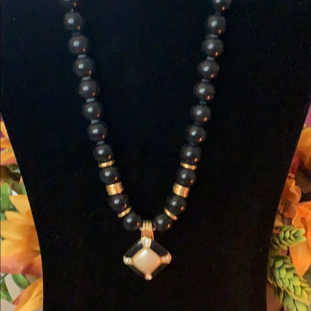 Beautiful Black Pearls with Earrings
